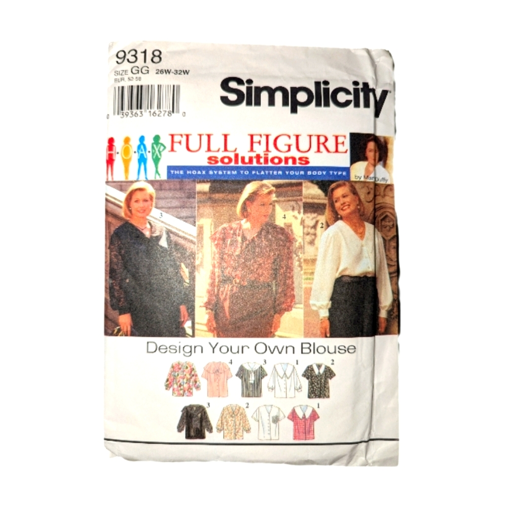 Simplicity Full Figure Blouse Pattern -   GG 9318